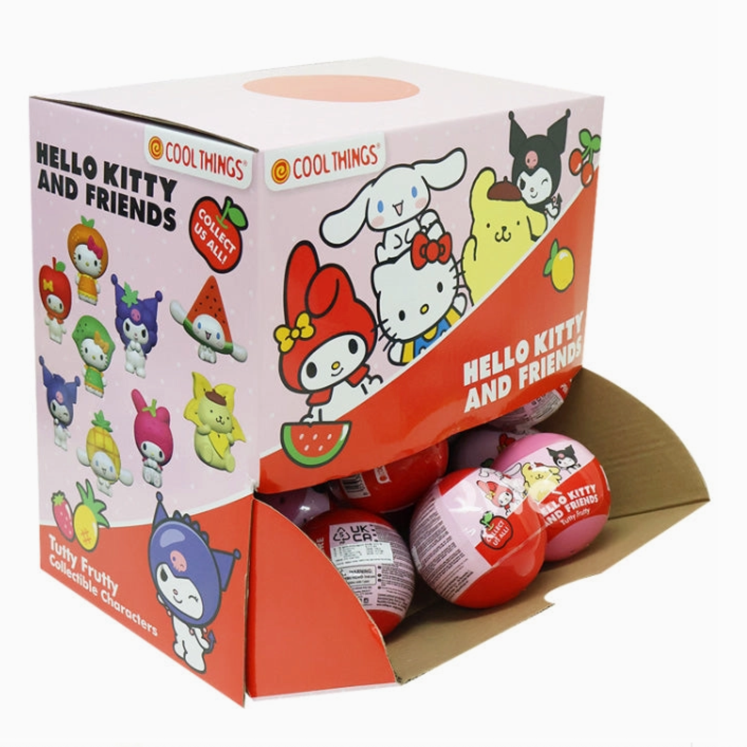 Box of Hello Kitty and Friends candy with colorful packaging