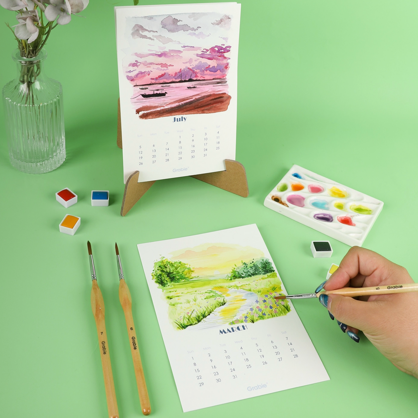 2026 12-MONTH WATERCOLOR CALENDAR