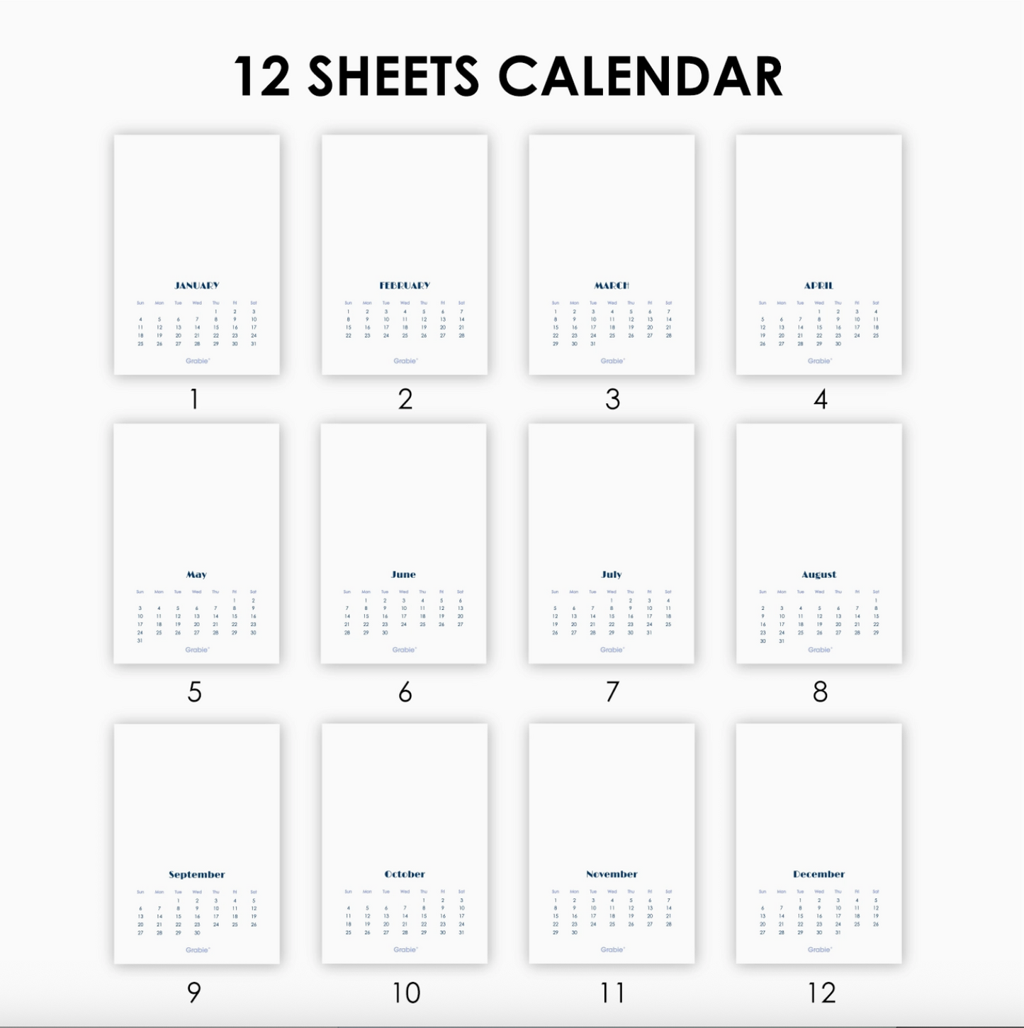 2026 12-MONTH WATERCOLOR CALENDAR