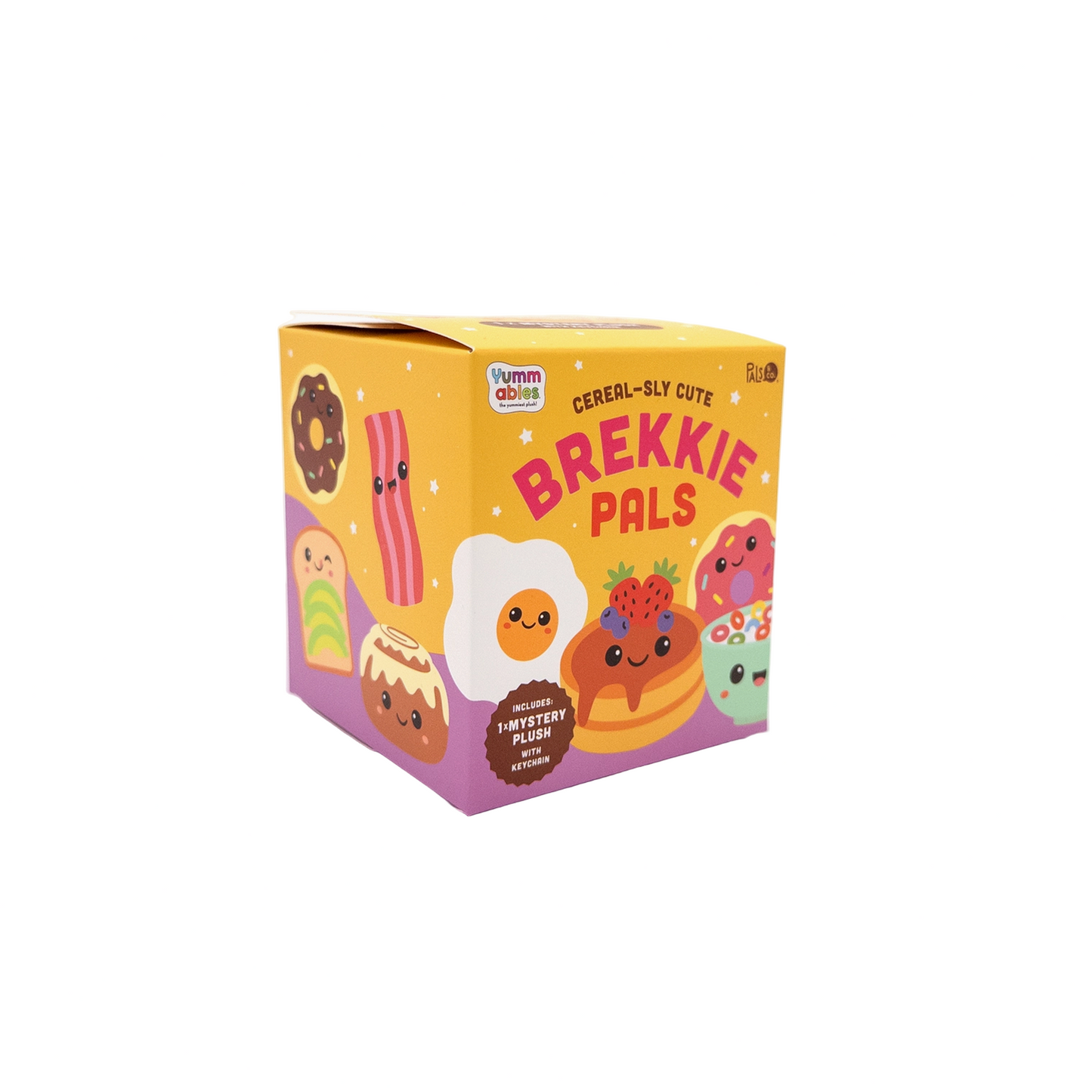 Box of Brekkie Pals with cartoon food characters on a white background