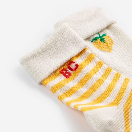 PIXEL STRAWBERRY SHORT SOCKS PACK x 2