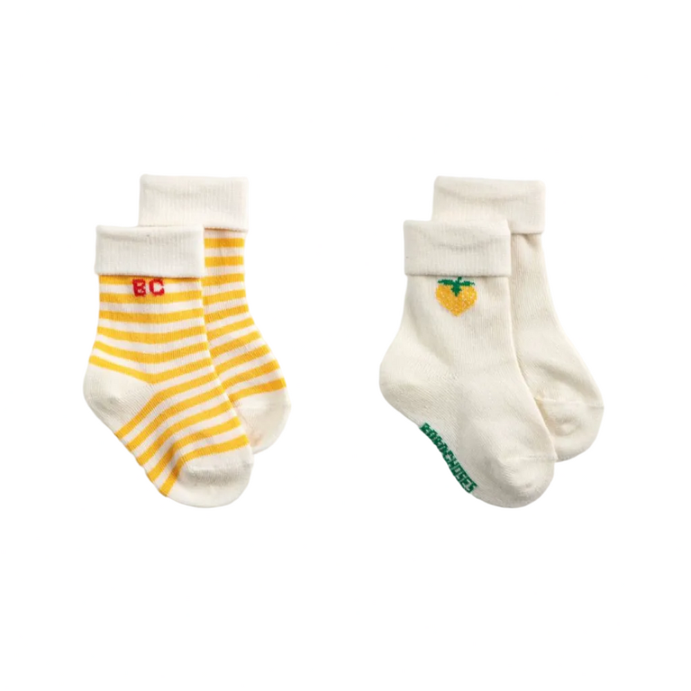 PIXEL STRAWBERRY SHORT SOCKS PACK x 2