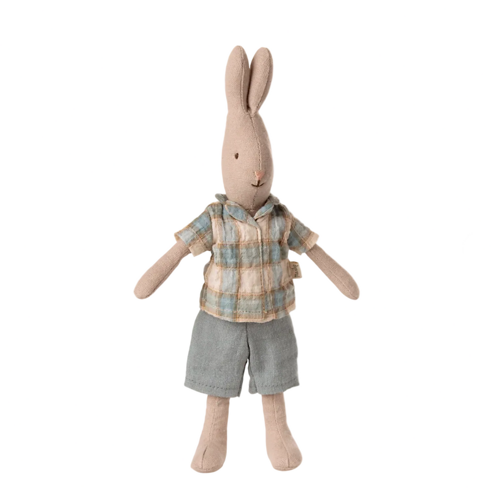 MAILEG RABBIT SIZE 1 - CLASSIC PLAID STRIPE & SHORTS