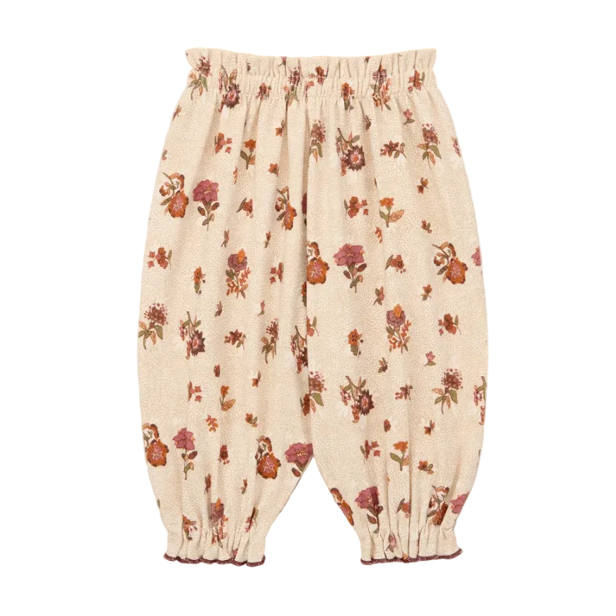 BABY BALLON PANT. -STRING ANTIQUE ROSE