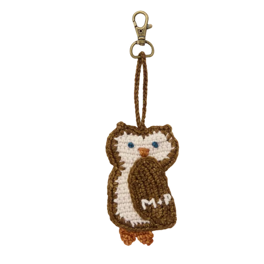 OWL BAG CHARM - NUTMEG