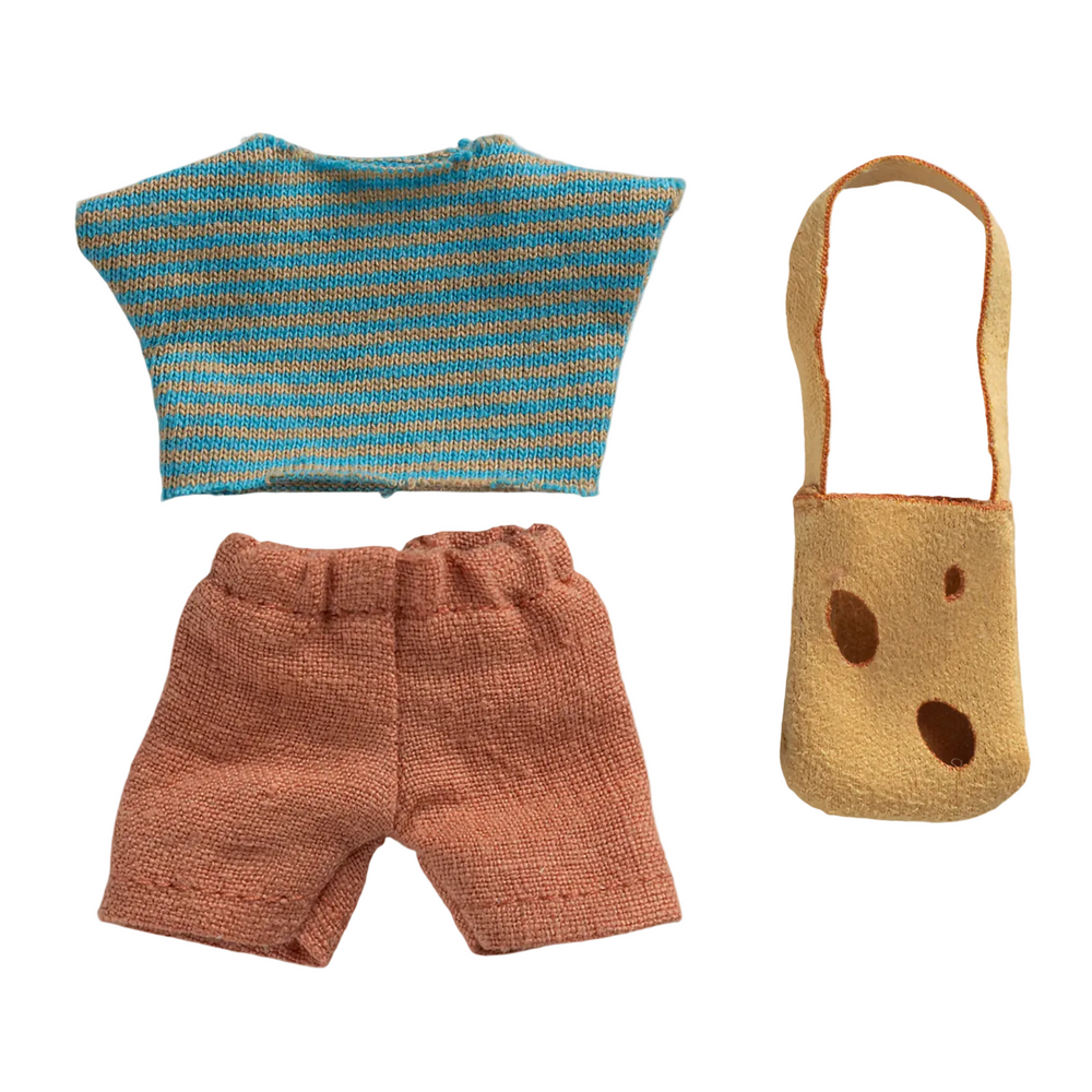 LITTLE BROTHER MOUSE CLOTHING SET - CORAL SHORTS