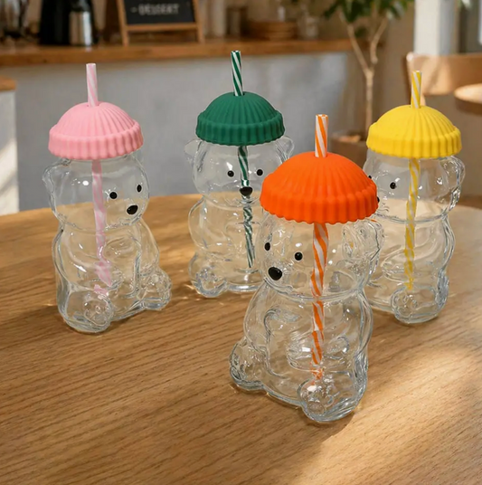 TEDDY BEAR GLASS TUMBLER
