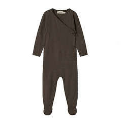 RUBETTA NOOS WOOL POINTELLE FULL BODY ONESIE - CHOCOLATE