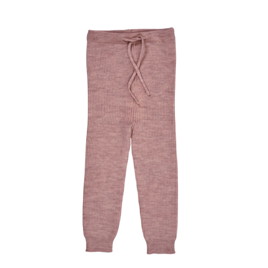 MERINO CLASSIC RIB LEGGINGS - TEA ROSE