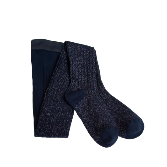 AMELIE GLITTER RIBBED TIGHTS