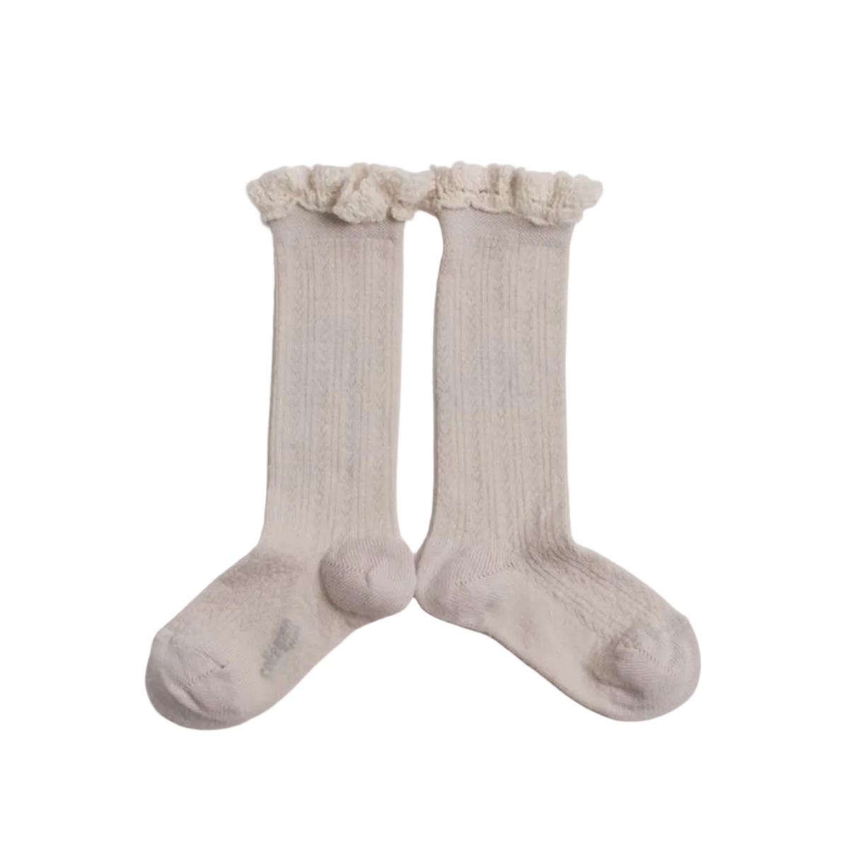 ADELINE POINTELLE MERINO WOOL KNEE SOCKS