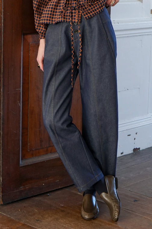 ALDOUS BARREL LEG JEANS - INDIGO