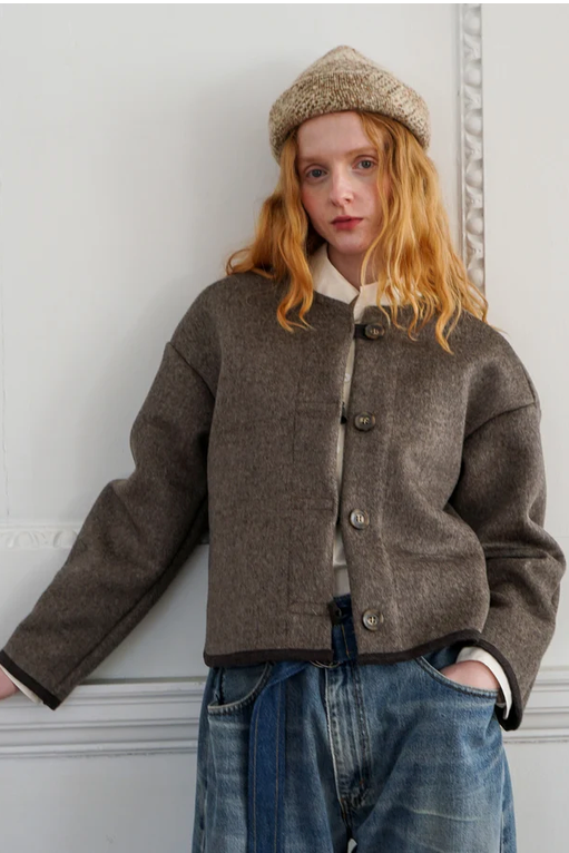 WOOL CASHMERE OLIVIA JACKET - MINK