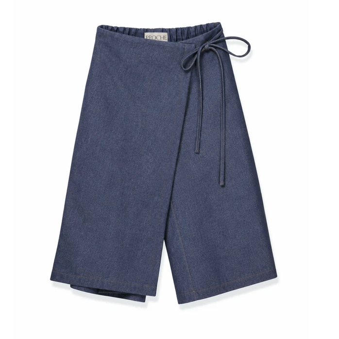 DENIM APRON SHORTS