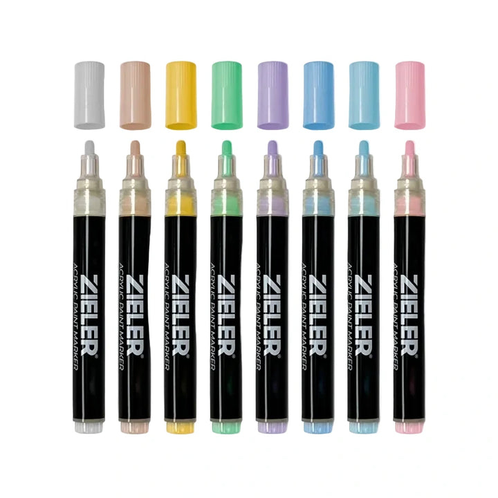 ACRYLIC PAINT PENS - 8 PASTEL COLORS