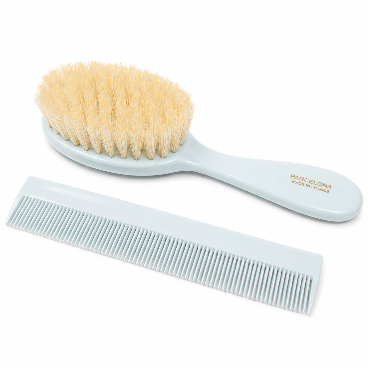 FRENCH BABY BRUSH AND COMB SET - GRAY