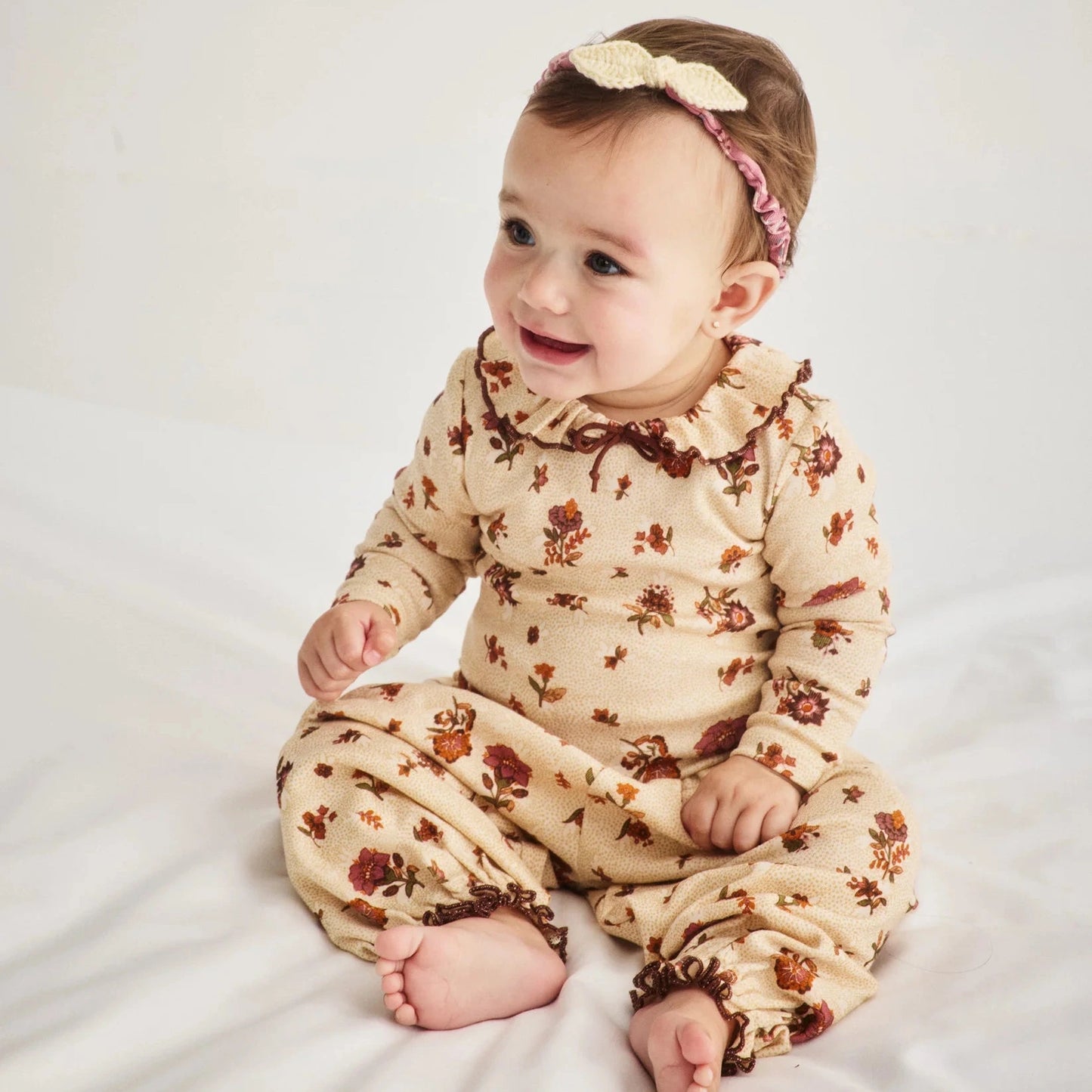 BABY BALLON PANT. -STRING ANTIQUE ROSE