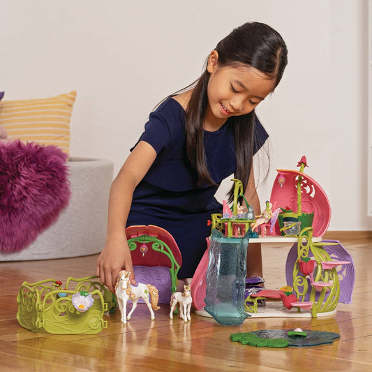 GLITTERING FLOWER FAIRY & UNICORN HOUSE PLAYSET