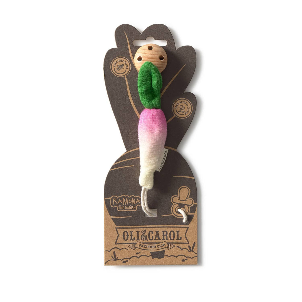RAMONA THE RADISH PACIFIER CLIP