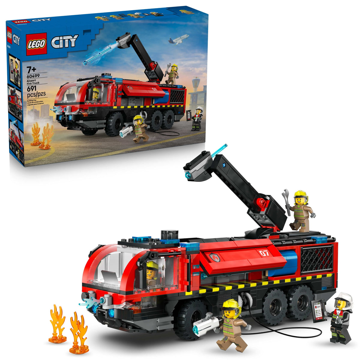LEGO CITY AIRPORT FIRE TRUCK building set and box