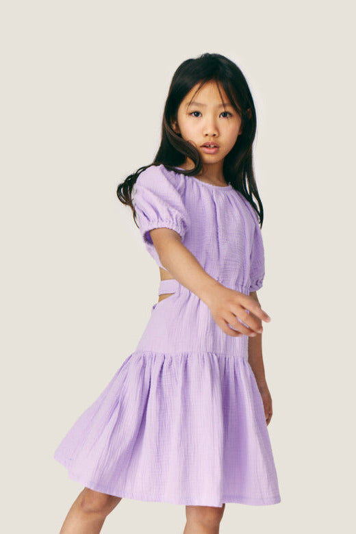 LAVENDER MARINE MUSLIN DRESS