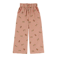 FLORAL GINGHAM PANTS - VICHY BRODERIE