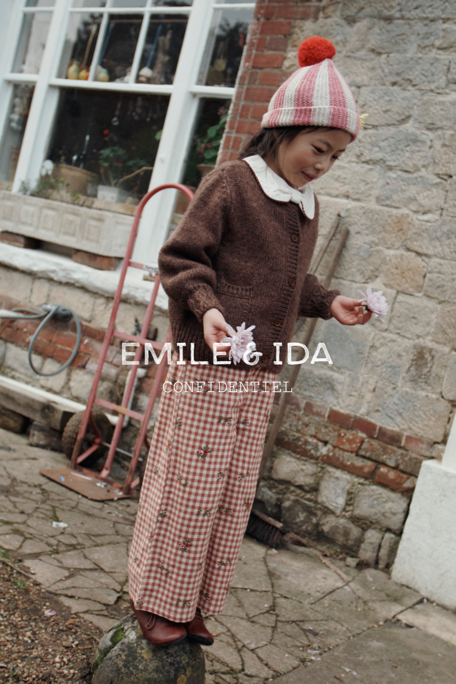 FLORAL GINGHAM PANTS - VICHY BRODERIE