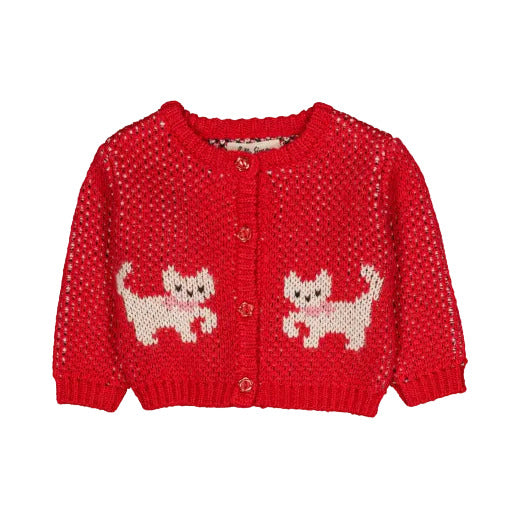 JEANNETTE BABY CARDIGAN KITTY CHERRY