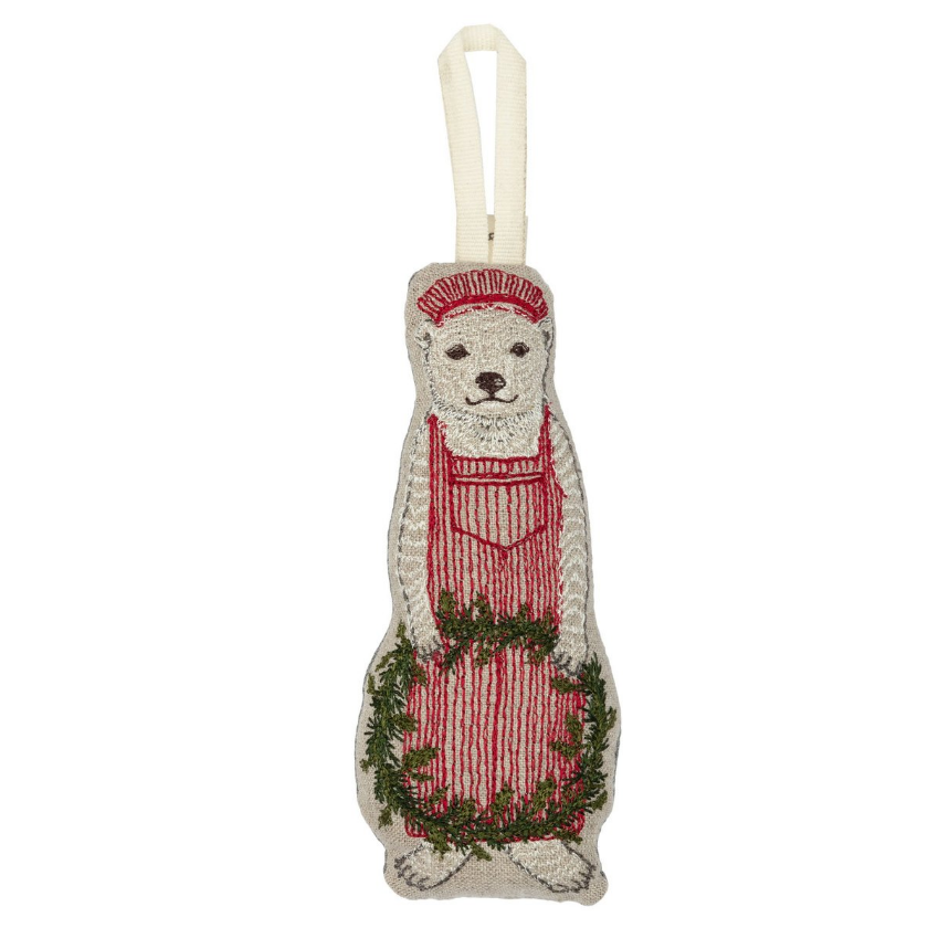 CORAL & TUSK TRAIN CONDUCTOR BEAR ORNAMENT