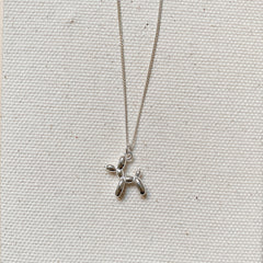 SILVER BALLON DOG NECKLACE